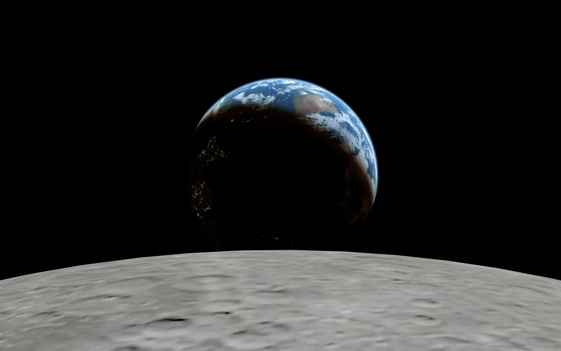 Earthset at 22:41:37 UTC, computed with the field of view of the crew’s 400 mm lens.