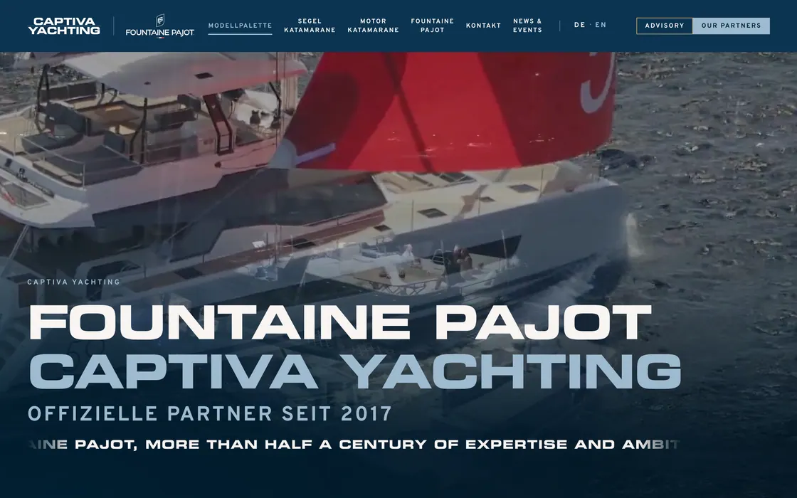 Captiva Yachting — Startseite der von Christopher Rapp umgesetzten Website