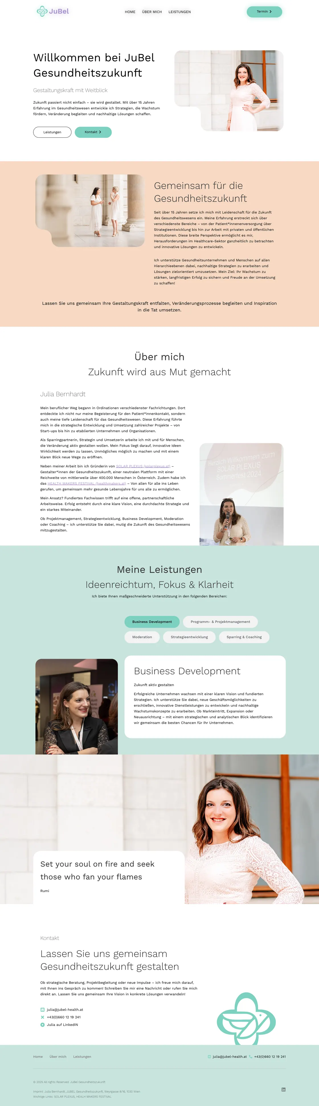 JuBel — komplette Landingpage, umgesetzt von Christopher Rapp