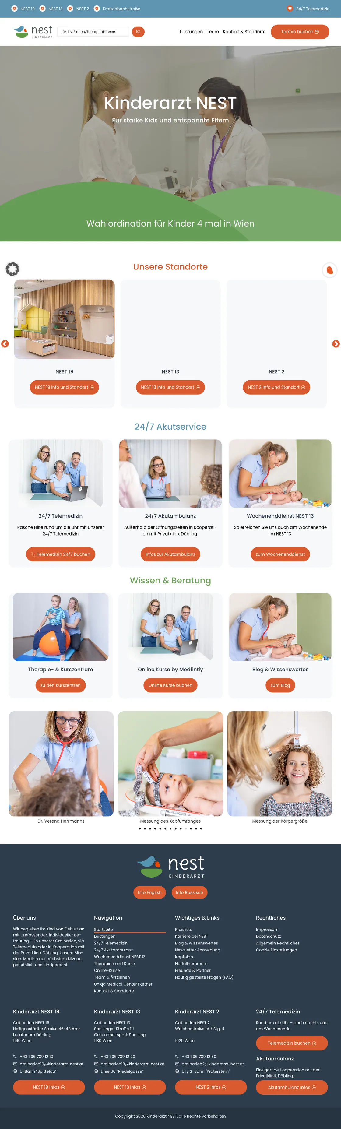 Kinderarzt NEST — full landing page built by Christopher Rapp