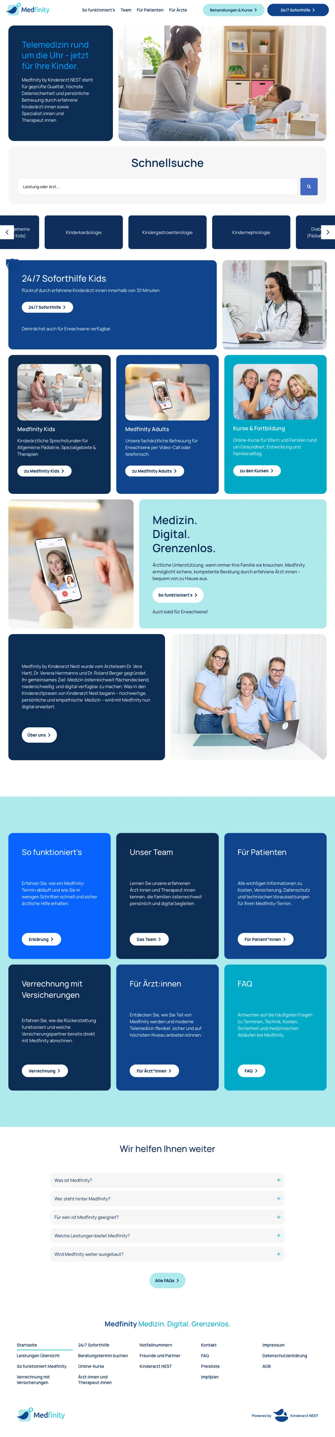 Medfinity — full landing page built by Christopher Rapp