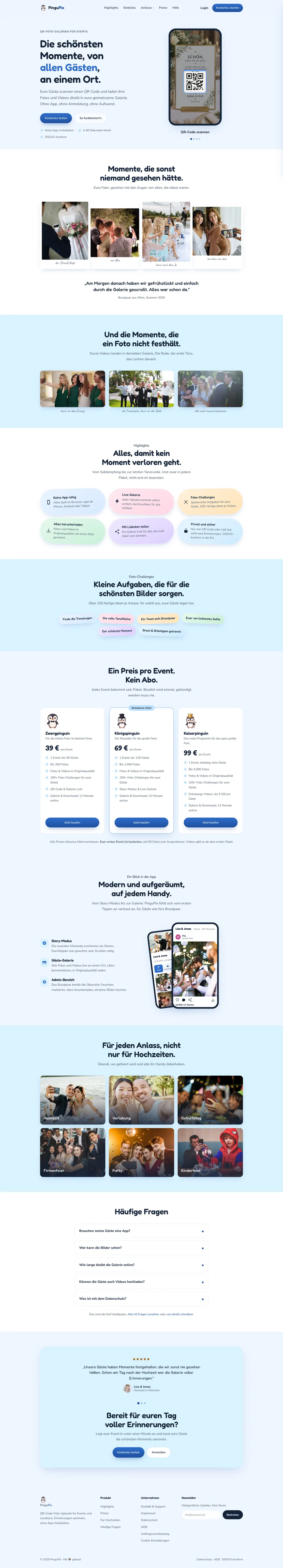 PinguPix — full landing page built by Christopher Rapp