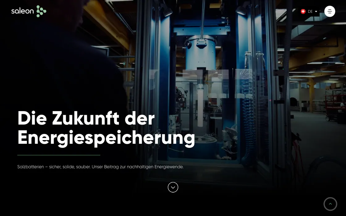 Saleon — Website · Energiespeicherung, Webdesign-Projekt von Christopher Rapp